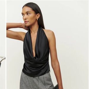Reformation Emmy Silk Top black size XS